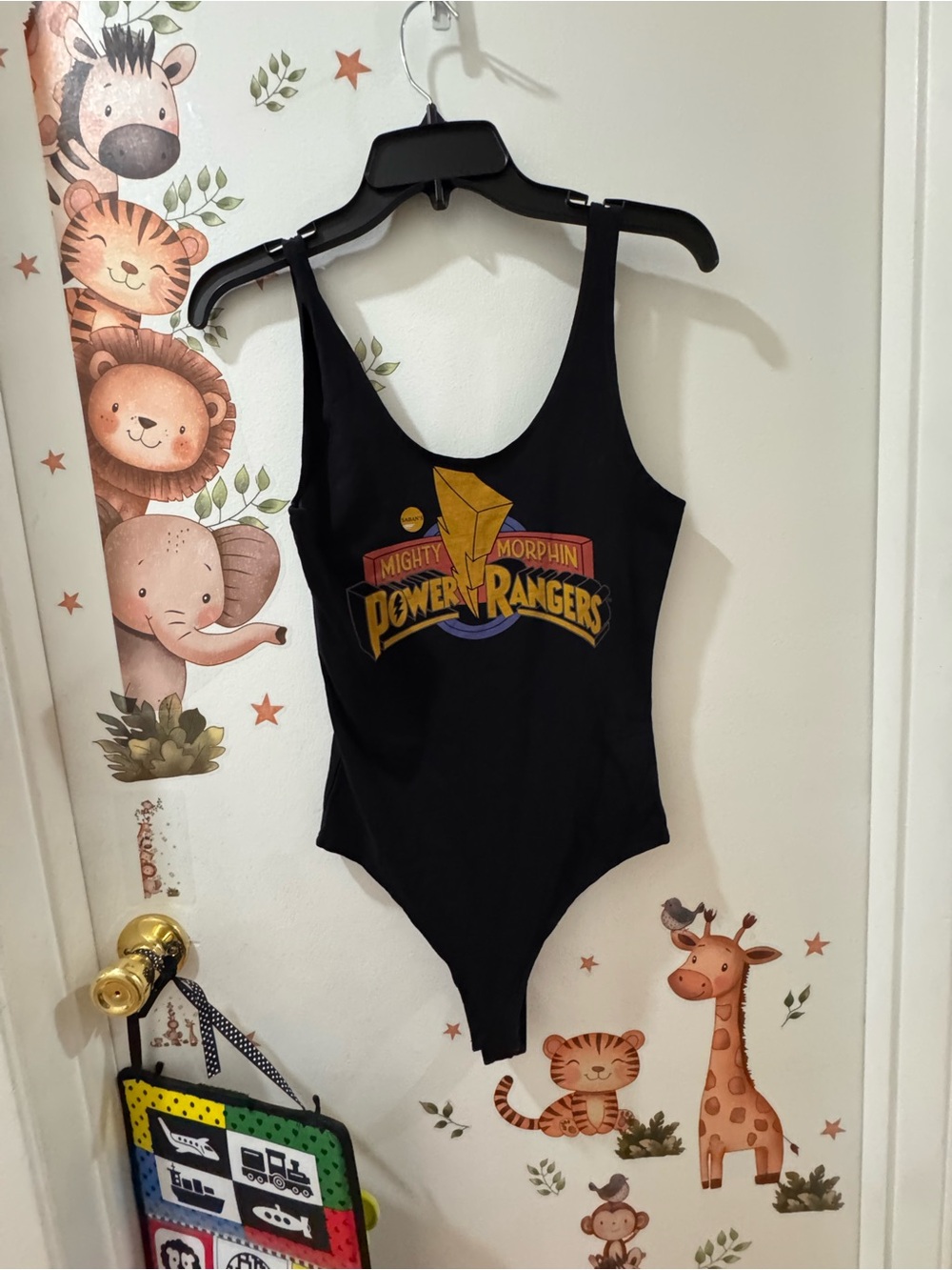 Power Rangers Black  One-Piece bodysuit